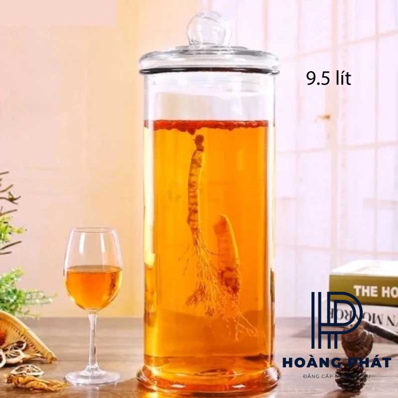 Bình thủy tinh ngâm rượu dung tích 9.5 lít hcm