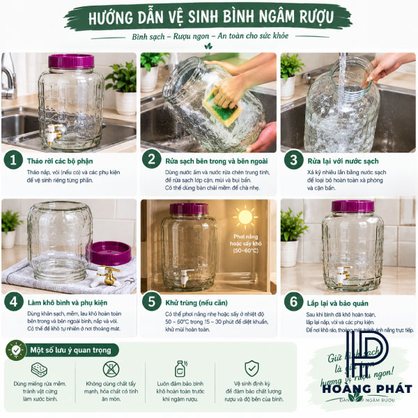 Cách khử mùi bình thủy tinh trước khi ngâm rượu đúng cách